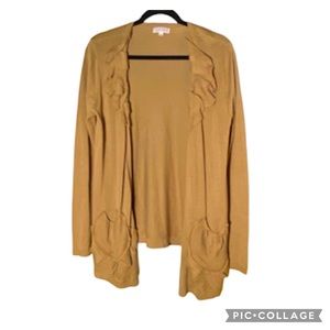 Joseph A. Size Small Tan Open Cardigan Sweater